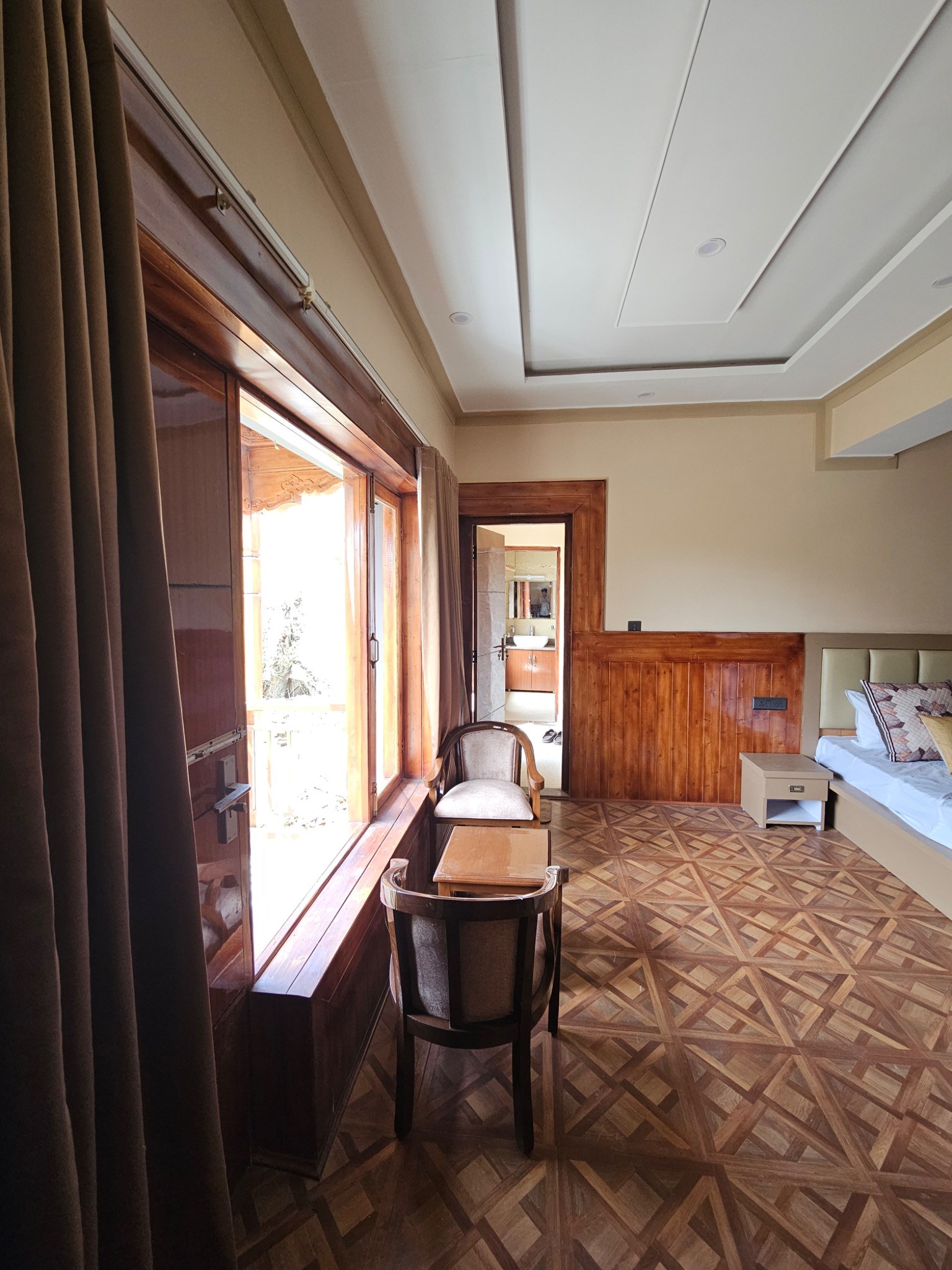 Bedroom seating beside the window
